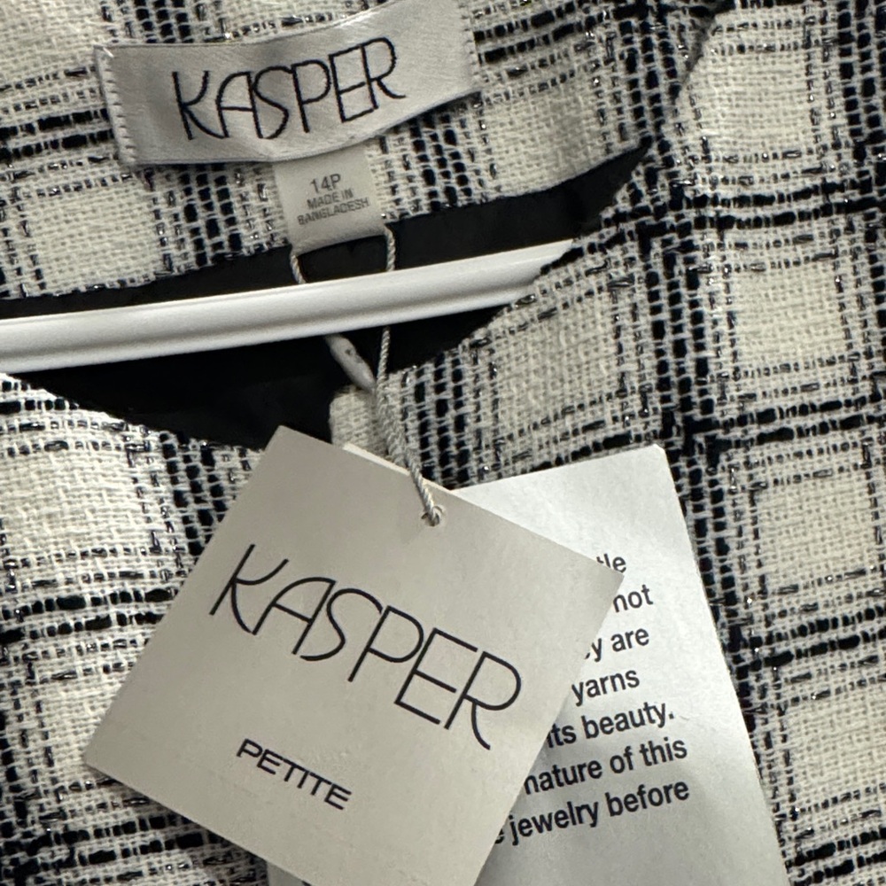 Kasper Black White Tweed Jacket NWT Sz __ Office Career - Picture 3 of 5